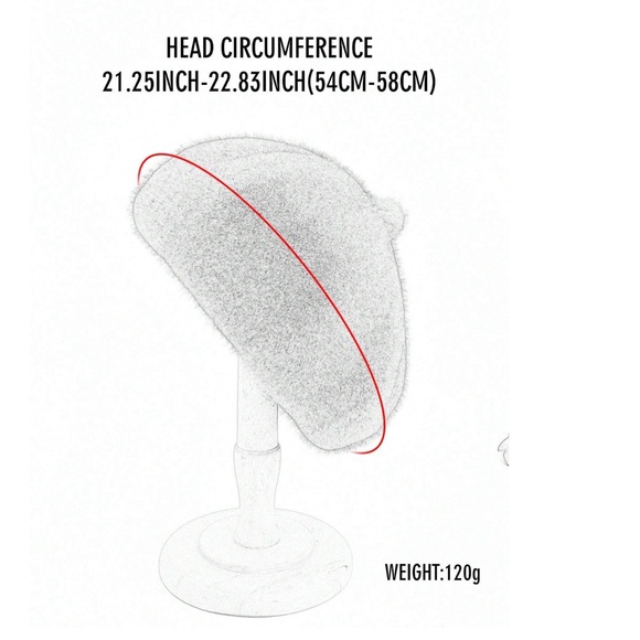 🆕 Vintage Style Faux Mink Fur Beret Hat - Picture 3 of 3